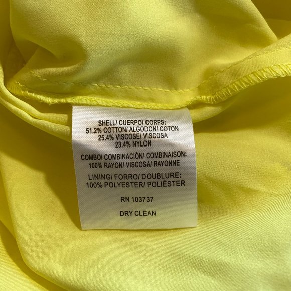 Donna Morgan Floral Lace Short Sleeve Sheath Dress Yellow - Picture 6 of 8